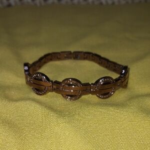 Bronze, Rhinestone Link Bracelet